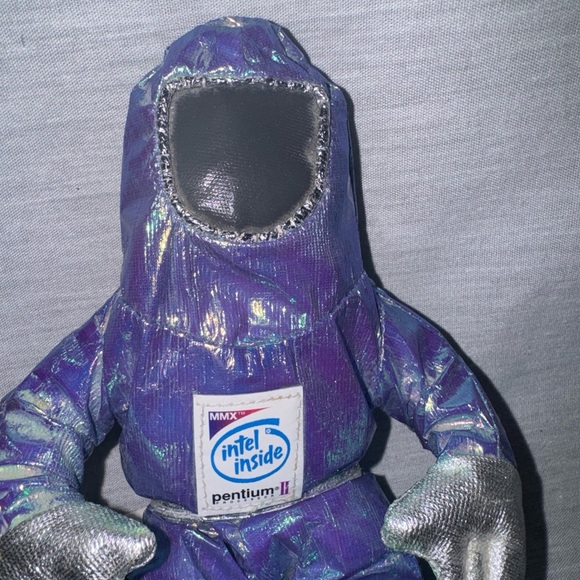 Intel Inside Space Man Bunny People Plush Beanie Blue Metallic Pentium II 90s - Picture 2 of 8